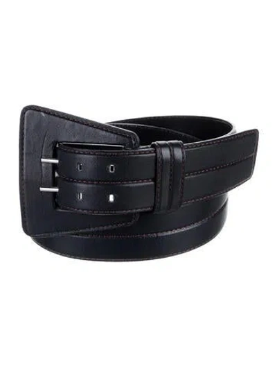 Pre-owned Escada Leather Waist Belt In Blue