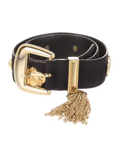 Pre-owned Escada Leather Waist Belt In Blue