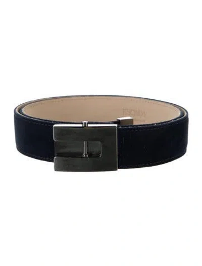 Pre-owned Escada Leather Waist Belt In Blue