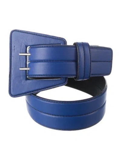 Pre-owned Escada Leather Waist Belt In Blue