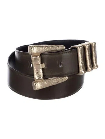 Pre-owned Escada Leather Waist Belt In Brown