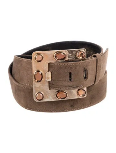 Pre-owned Escada Leather Waist Belt In Brown