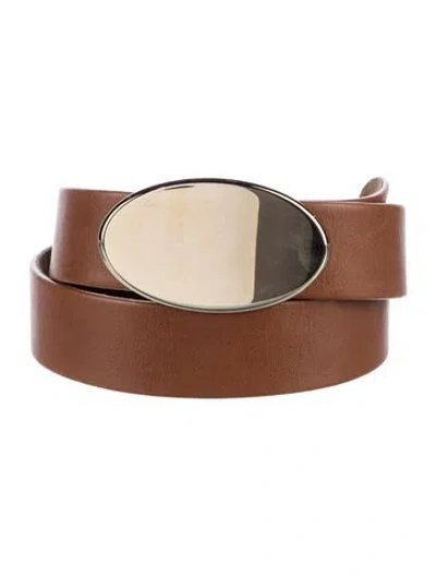 Pre-owned Escada Leather Waist Belt In Brown