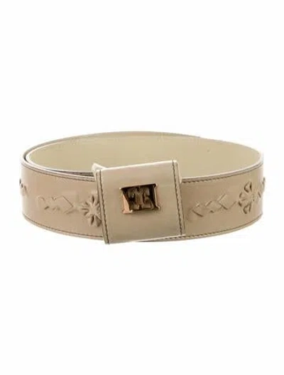 Pre-owned Escada Leather Waist Belt In Neutral