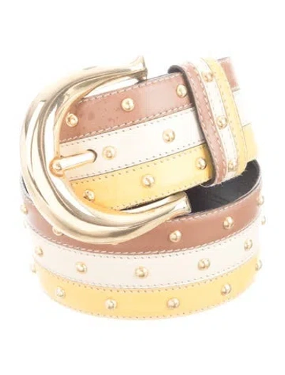 Pre-owned Escada Leather Waist Belt In Neutrals