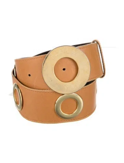 Pre-owned Escada Leather Waist Belt In Neutrals