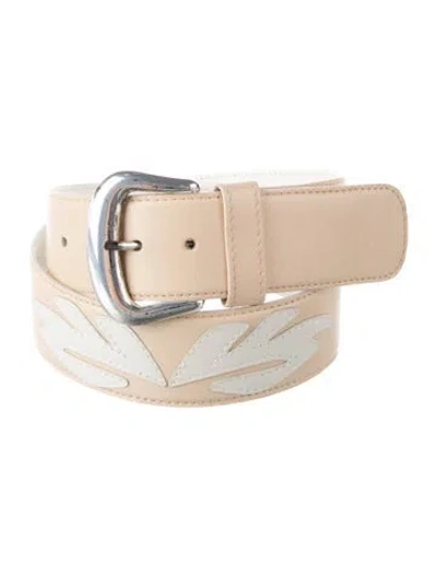 Pre-owned Escada Leather Waist Belt In Neutrals