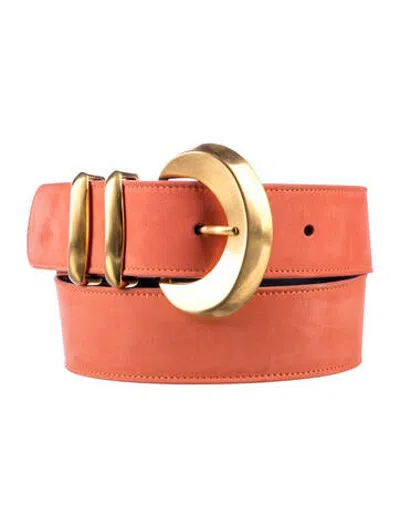 Pre-owned Escada Leather Waist Belt In Orange