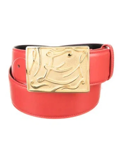 Pre-owned Escada Leather Waist Belt In Red