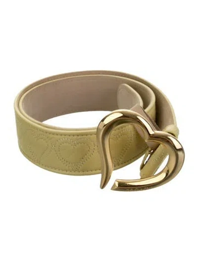 Pre-owned Escada Leather Waist Belt In Yellow