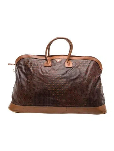Pre-owned Escada Leather Weekender Bag In Brown