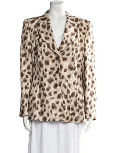 Pre-owned Escada Linen Animal Print Blazer