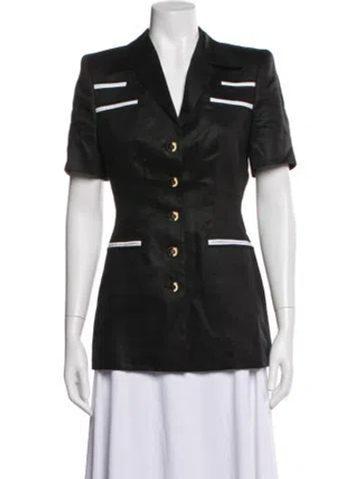 Pre-owned Escada Linen Blazer In Black