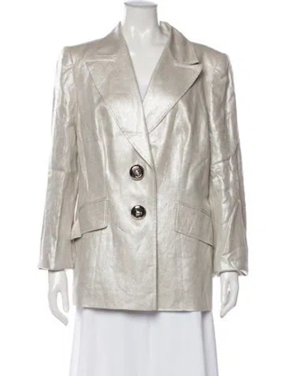 Pre-owned Escada Linen Blazer In Gray