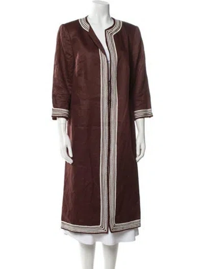 Pre-owned Escada Linen Coat In Brown