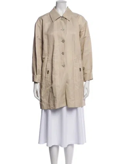 Pre-owned Escada Linen Coat In Neutral