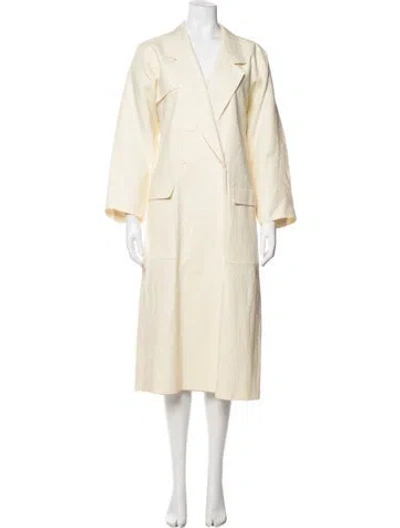 Pre-owned Escada Linen Coat In Neutrals