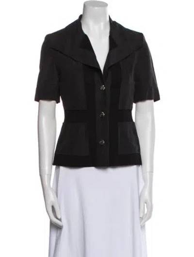 Pre-owned Escada Linen Evening Jacket In Black