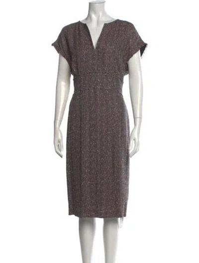 Pre-owned Escada Linen Knee-length Dress In Red