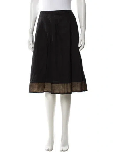 Pre-owned Escada Linen Knee-length Skirt In Black