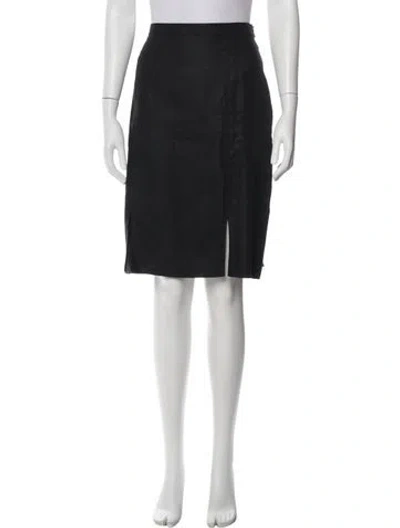 Pre-owned Escada Linen Knee-length Skirt In Black