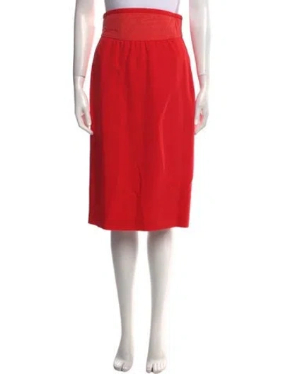 Pre-owned Escada Linen Knee-length Skirt In Red