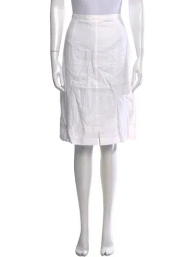 Pre-owned Escada Linen Knee-length Skirt In White