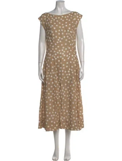 Pre-owned Escada Linen Long Dress In Neutral