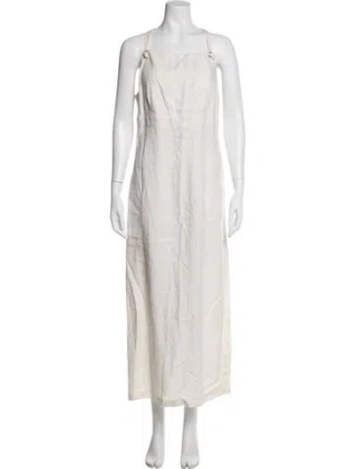 Pre-owned Escada Linen Long Dress In Neutrals