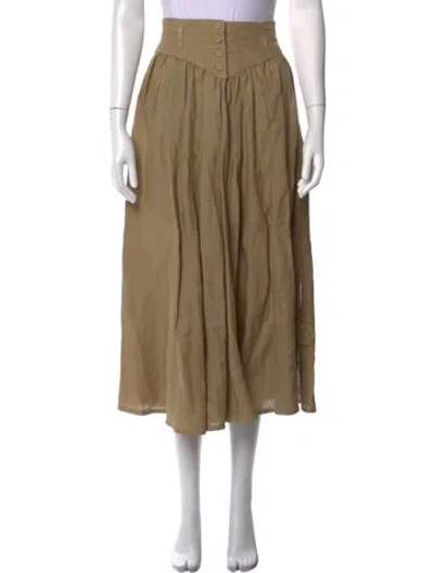 Pre-owned Escada Linen Long Skirt In Neutrals
