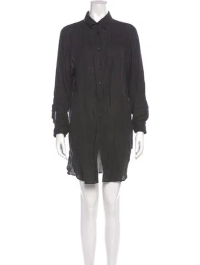 Pre-owned Escada Linen Mini Dress In Gray
