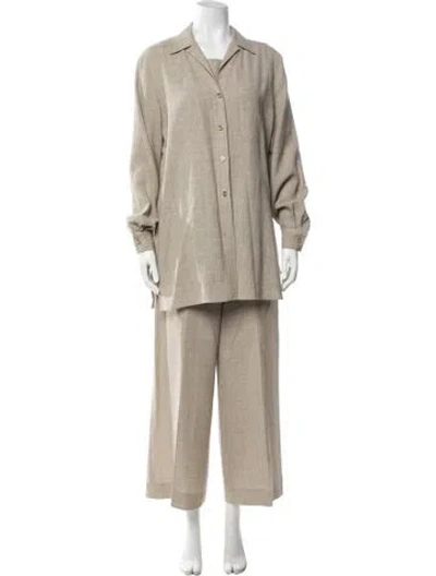 Pre-owned Escada Linen Pant Set In Grey