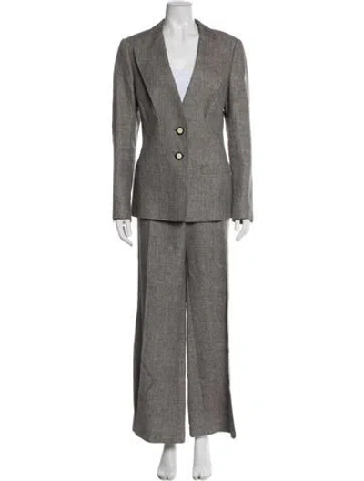 Pre-owned Escada Linen Pantsuit In Gray