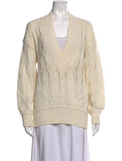 Pre-owned Escada Linen Patterned Sweater In Neutrals