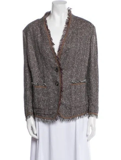 Pre-owned Escada Linen Printed Jacket In Multi