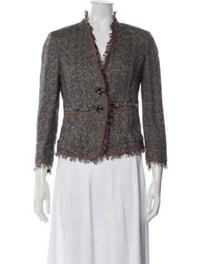 Pre-owned Escada Linen Tweed Pattern Blazer