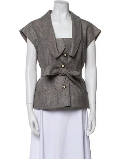 Pre-owned Escada Linen Vest W/ Tags In Gray