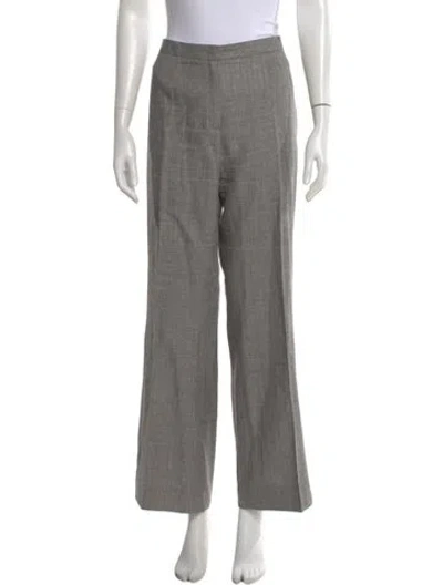 Pre-owned Escada Linen Wide Leg Pants In Gray