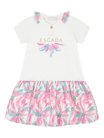 Escada Kids' Logo Dress In White