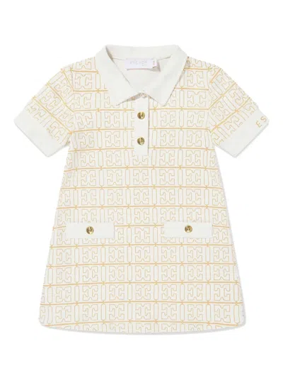 Escada Babies' Logo-embellished Dress In Neutrals