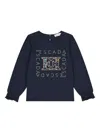 Escada Logo-embellished Long-sleeve Blouse In Blue