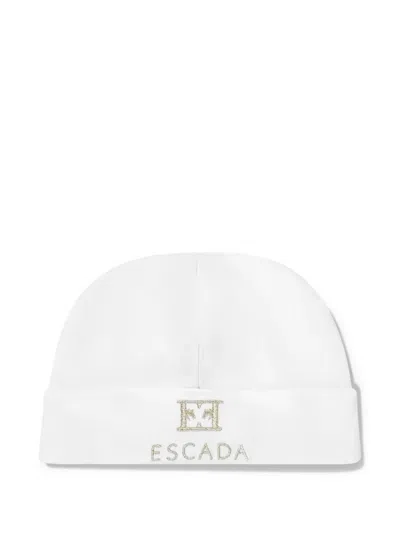 Escada Babies' Logo-embroidered Beanie In White