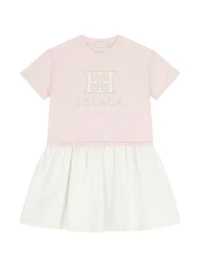 Escada Kids' Logo-embroidered Dress In Multi