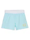 Escada Logo-embroidered Shorts In Blue
