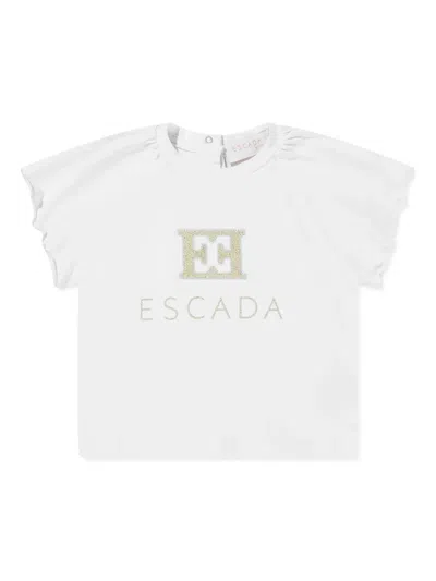 Escada Babies' Logo-embroidered T-shirt In White