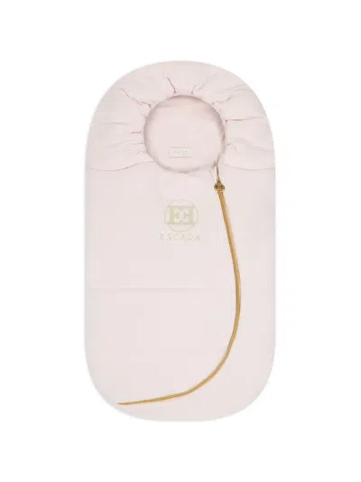 Escada Logo-embroidery Zip-fastening Sleep Bag In Pink