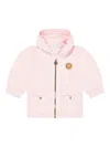 Escada Logo-plaque Zip-up Hoodie In Pink