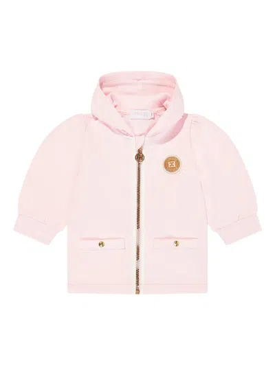 Escada Babies' Logo-plaque Zip-up Hoodie In Pink