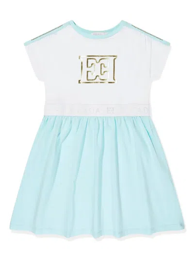 Escada Kids' Logo-print Dress In White