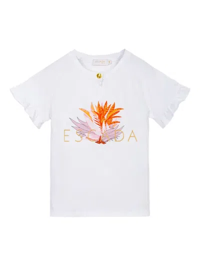 Escada Kids' Logo-print T-shirt In White